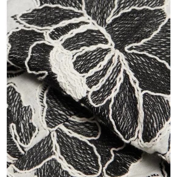 NWT TOCCIN Dress Melody Floral Cotton Corset Midi- Black White 10 - Picture 5 of 5